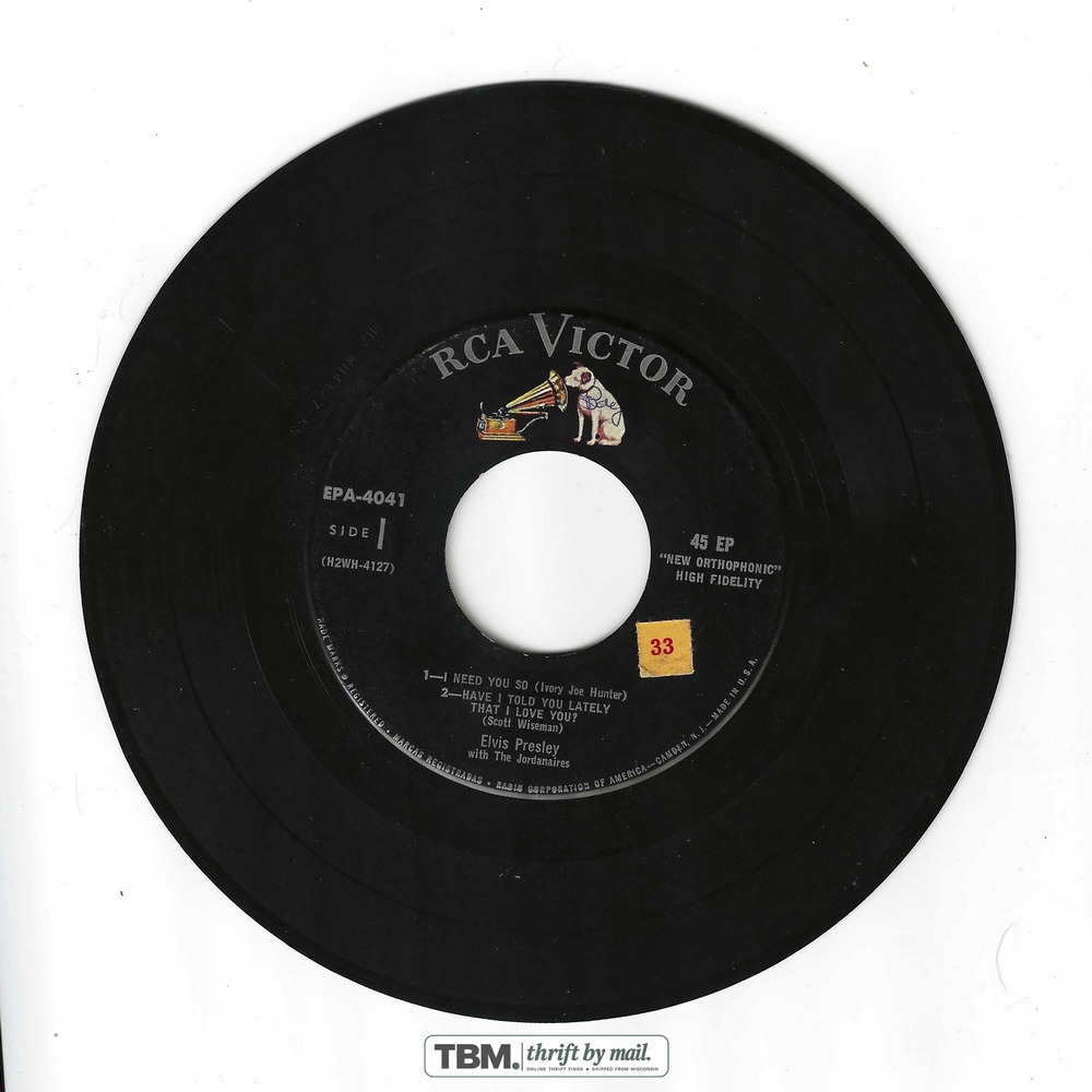 RCA Victor Elvis Presley EPA-4041 45 EP 7" Vinyl Black Good
